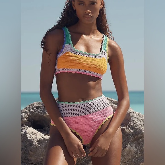 Beach Riot Other - New! Beach Riot Wyatt Pink and Purple Crochet Bikini Bottoms 3958